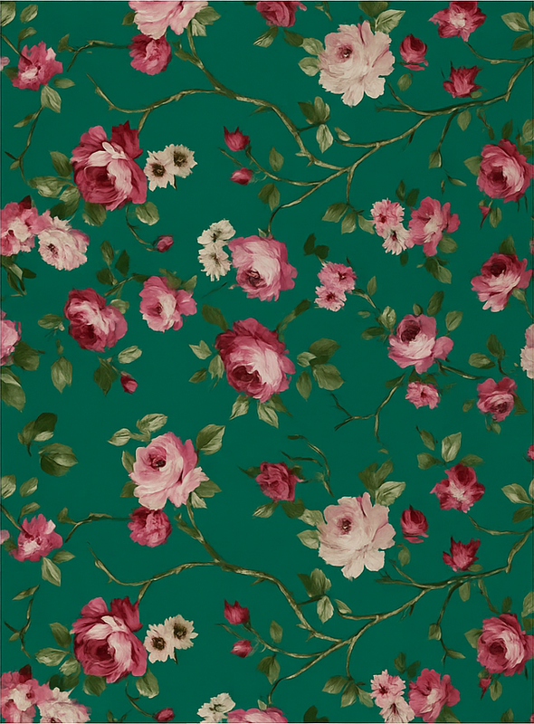 Bedroom vinyl rug with painted tree flower design - TenStickers