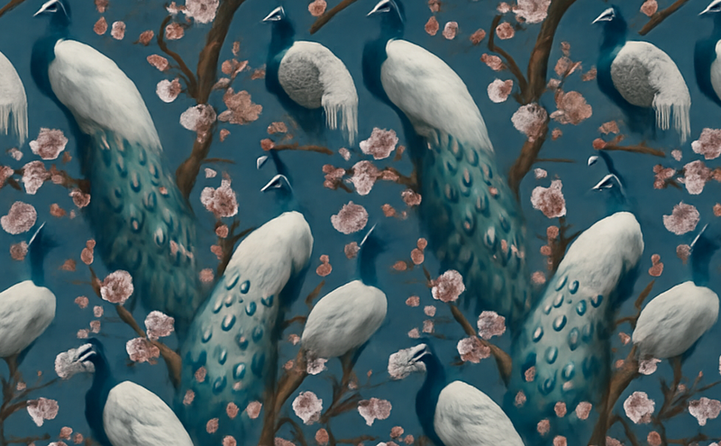 Bedroom vinyl rug elegant beautiful peacocks - TenStickers