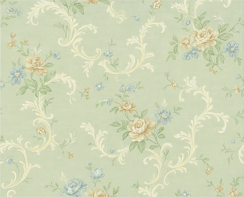 Bedroom vinyl rug with antique floral pattern - TenStickers