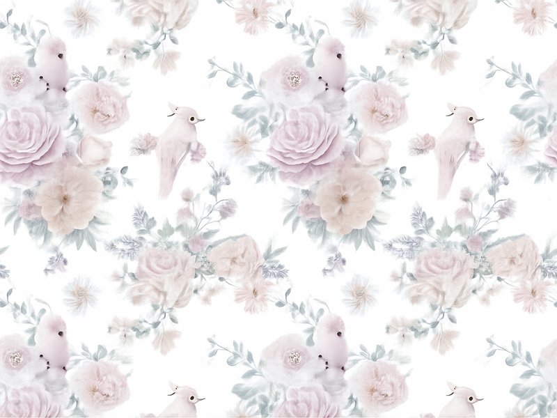 Grey elegant flower design bedroom vinyl rug - TenStickers