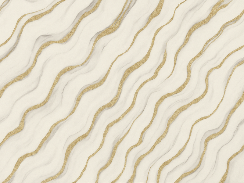 Bedroom vinyl rug white grey marble with gold lines - TenStickers