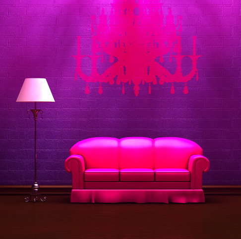 Bedroom vinyl rug sofa and lamp decor vinyl - TenStickers