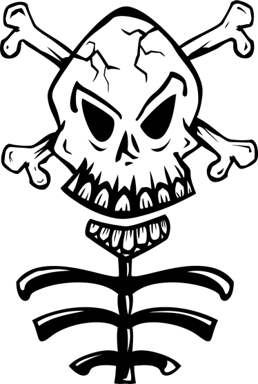 Bedroom vinyl rug skull and trunk decor - TenStickers