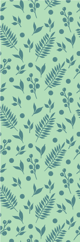 Office vinyl rug green leaves on green - TenStickers