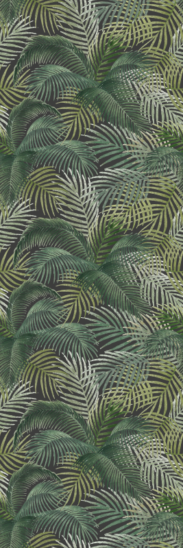 Office vinyl rug green palm leaves design - TenStickers