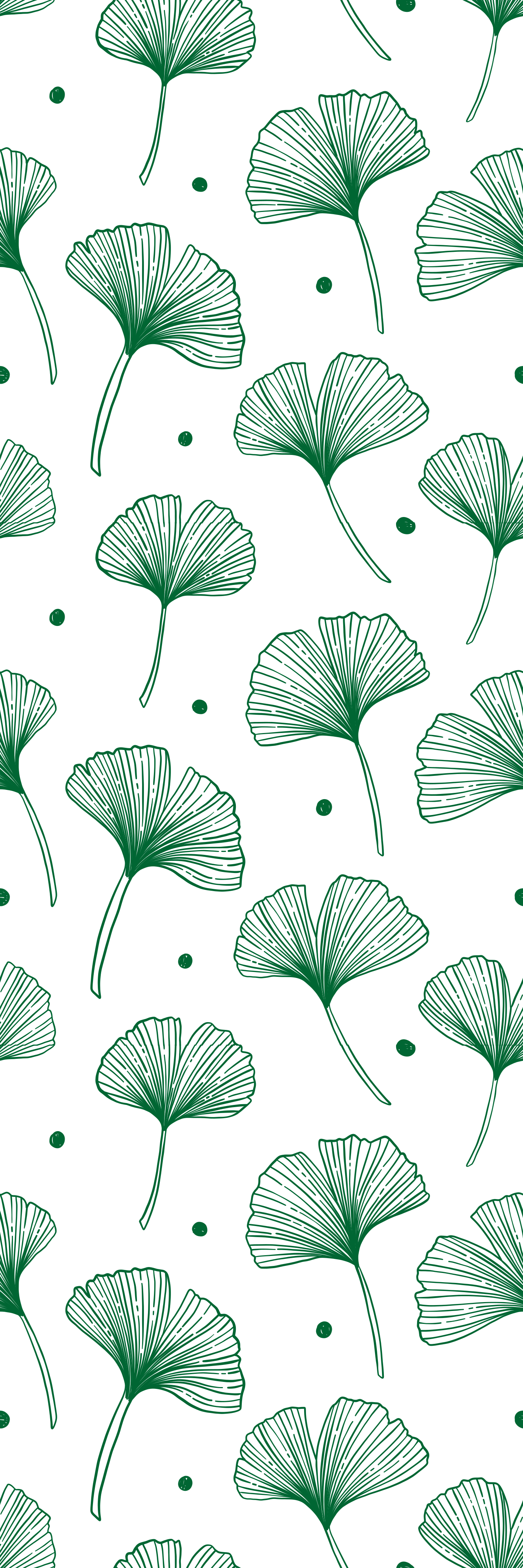 Office vinyl rug with large green ginkgo leaves - TenStickers