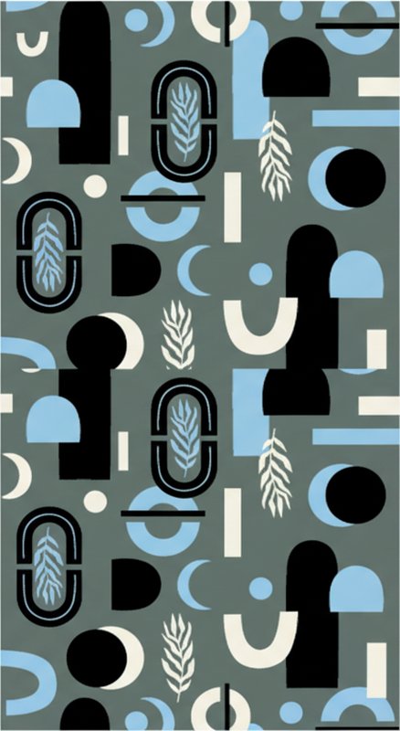 Bedroom vinyl rug with geometric abstract design - TenStickers