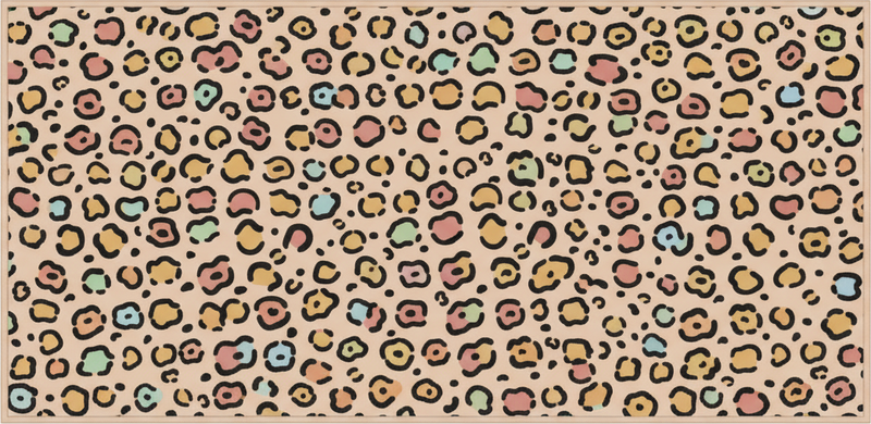 Bedroom vinyl rug in pastel leopard print - TenStickers