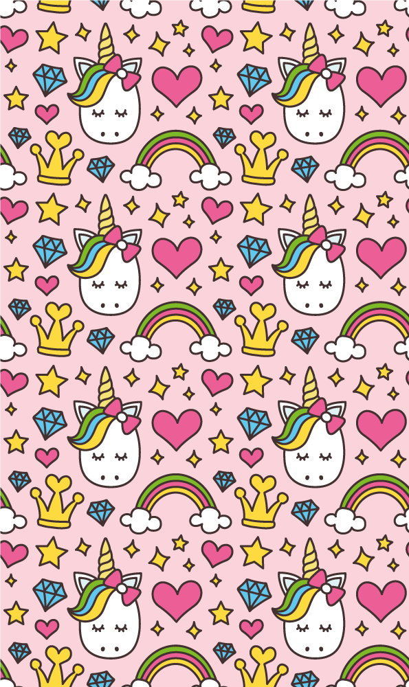 Cute rainbows and unicorns bedroom vinyl rug - TenStickers