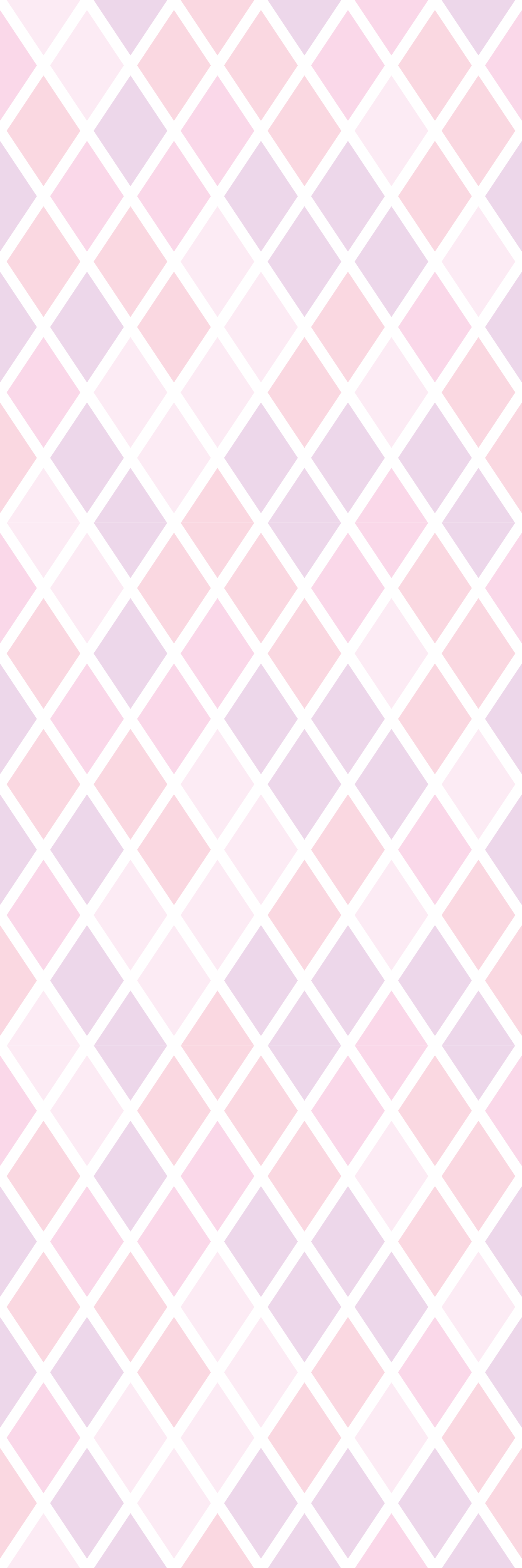 Bedroom vinyl rug in pink and white rhombuses - TenStickers