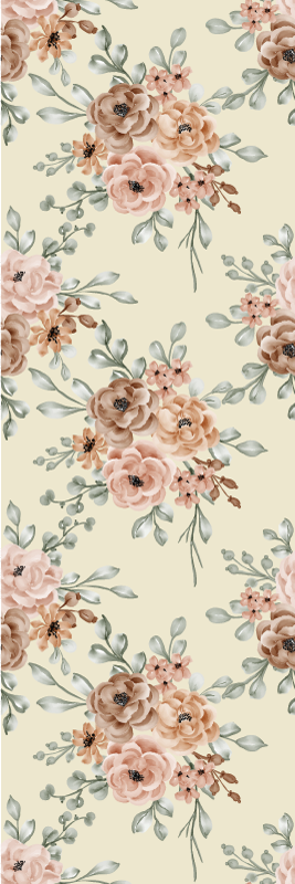 Bedroom vinyl rug with romantic large rose painting - TenStickers