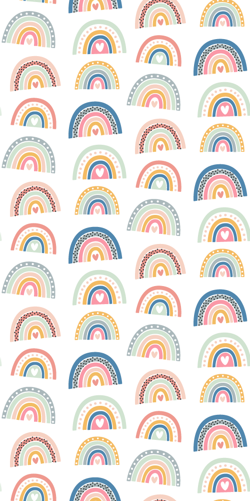 Bedroom vinyl rug with colorful minimalistic rainbows - TenStickers
