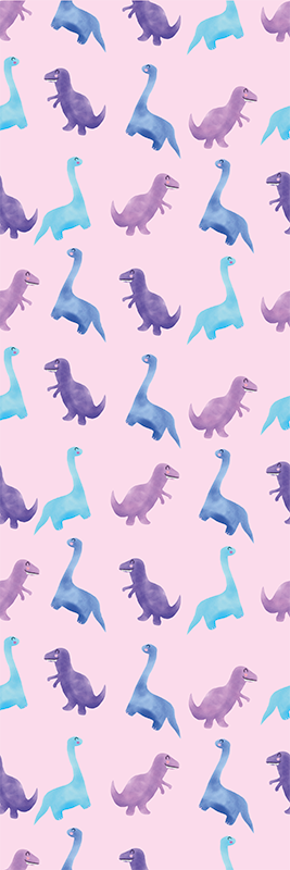 Bedroom vinyl rug featuring pink dinosaurs design - TenStickers