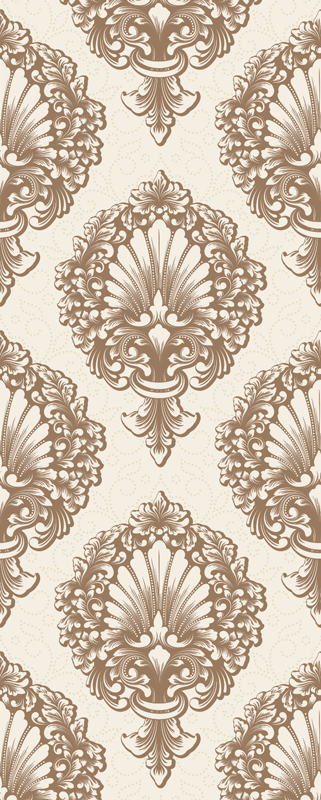 Bedroom vinyl rug in vintage damask style - TenStickers