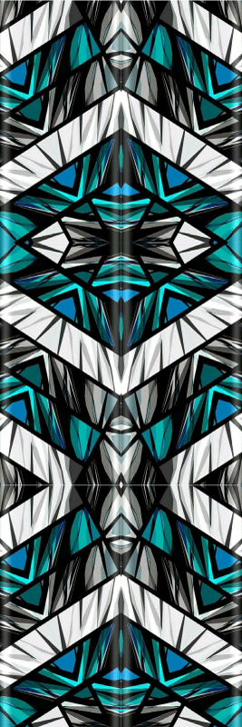 Bedroom vinyl rug in cool black, blue, and white graffiti - TenStickers