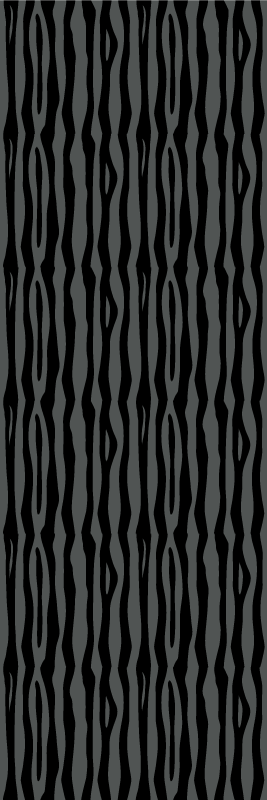 Bedroom vinyl rug in grey and black wavy stripes - TenStickers
