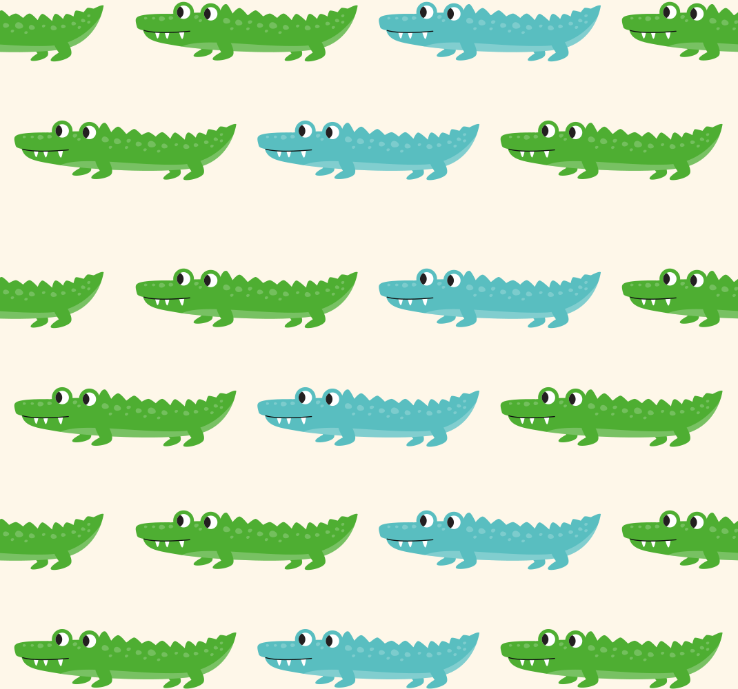 Kids green and blue crocodile bedroom vinyl rug - TenStickers