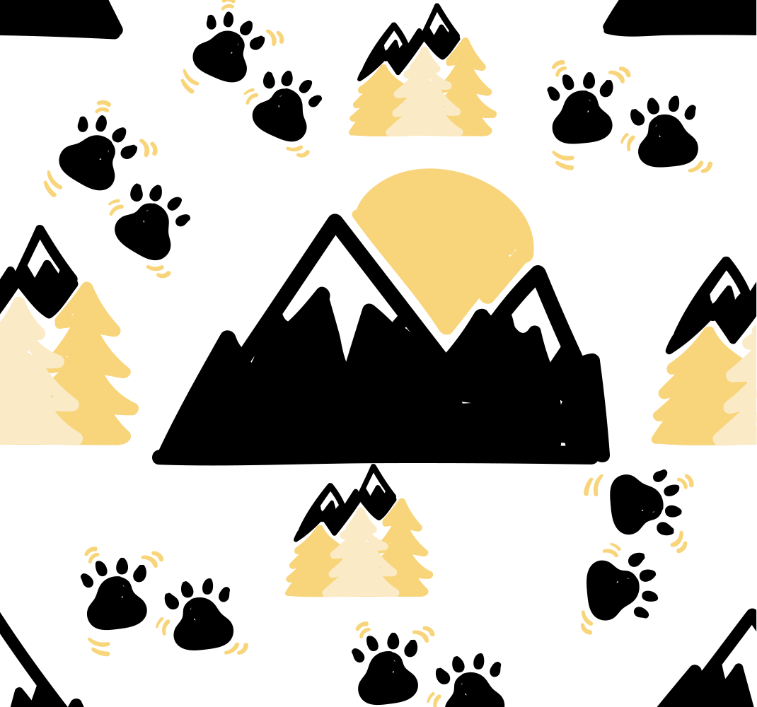 Bedroom vinyl rug with mountain footprints on white - TenStickers