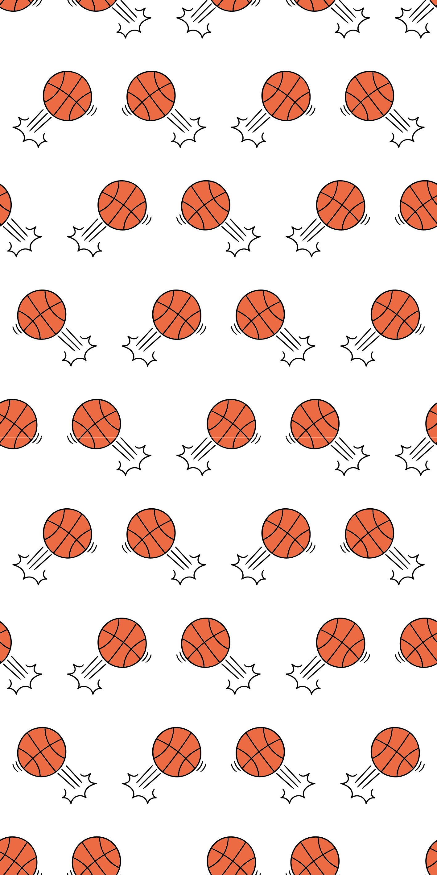Bedroom vinyl rug with hand-drawn basketballs design - TenStickers