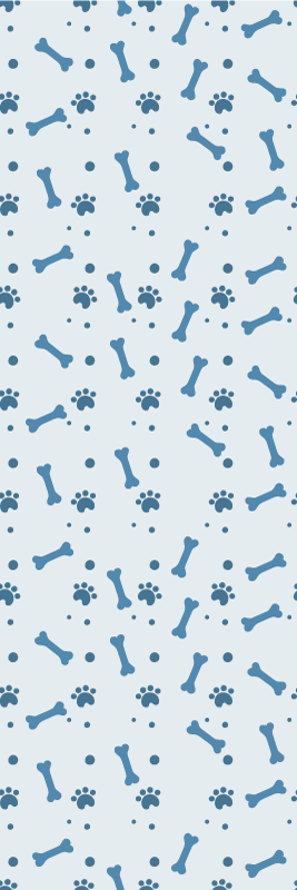 Bedroom vinyl rug with blue dog bone pattern - TenStickers