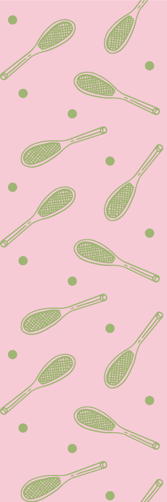 Bedroom vinyl rug with seamless tennis rackets design - TenStickers