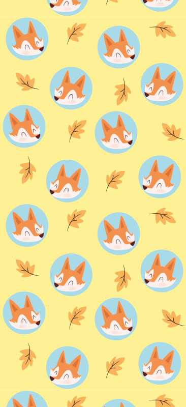 Bedroom vinyl rug with nordic style foxes design - TenStickers