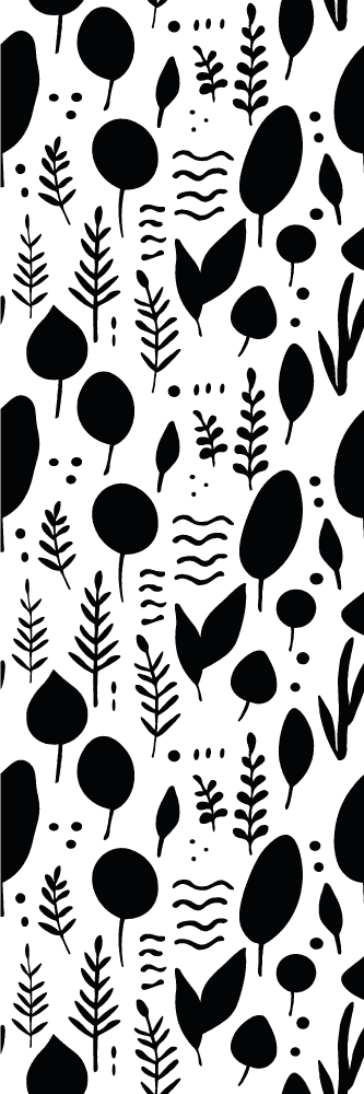 Bedroom vinyl rug with black and white nature images - TenStickers