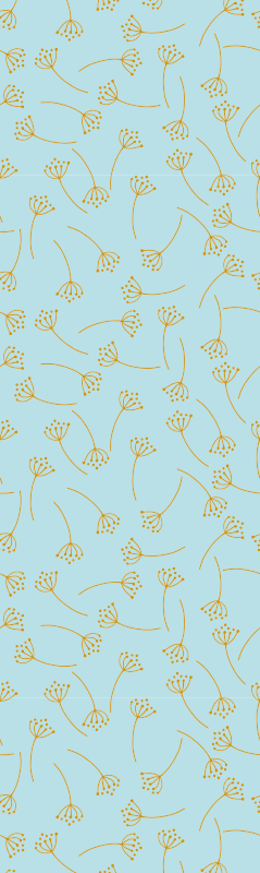 Bedroom vinyl rug in blue nordic plants design - TenStickers