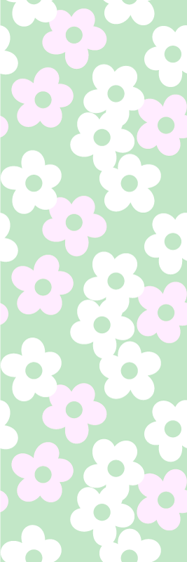 Green floral bedroom vinyl rug - TenStickers