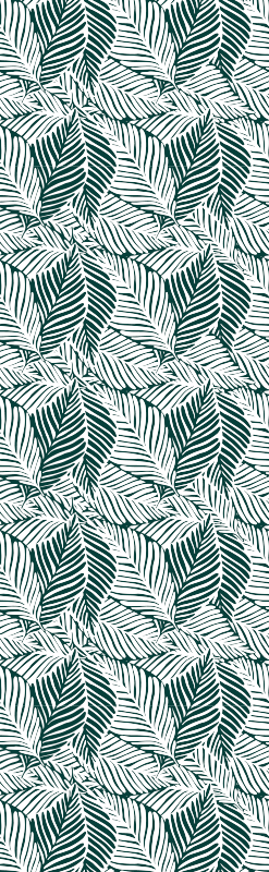 Bedroom vinyl rug in green and white leaf design - TenStickers