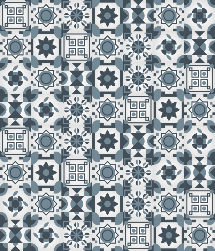 Geometric Tile-Inspired Pattern tile carpet - TenStickers