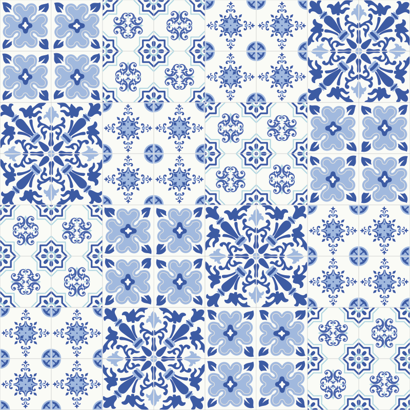 Stunning portuguese tiles vinyl living room rug - TenStickers