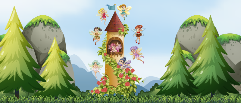 Enchanted Forest Play Area playroom rug - TenStickers