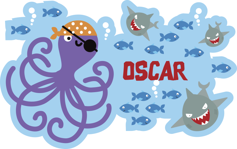 Customizable Ocean Creatures Accent custom vinyl rug - TenStickers