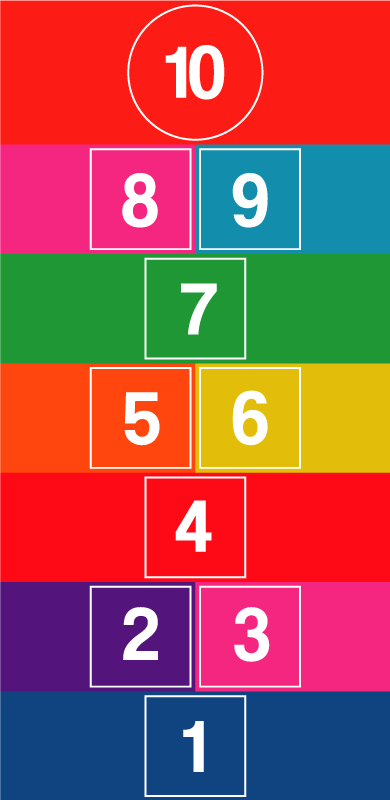 Colorful Hopscotch game vinyl rug - TenStickers