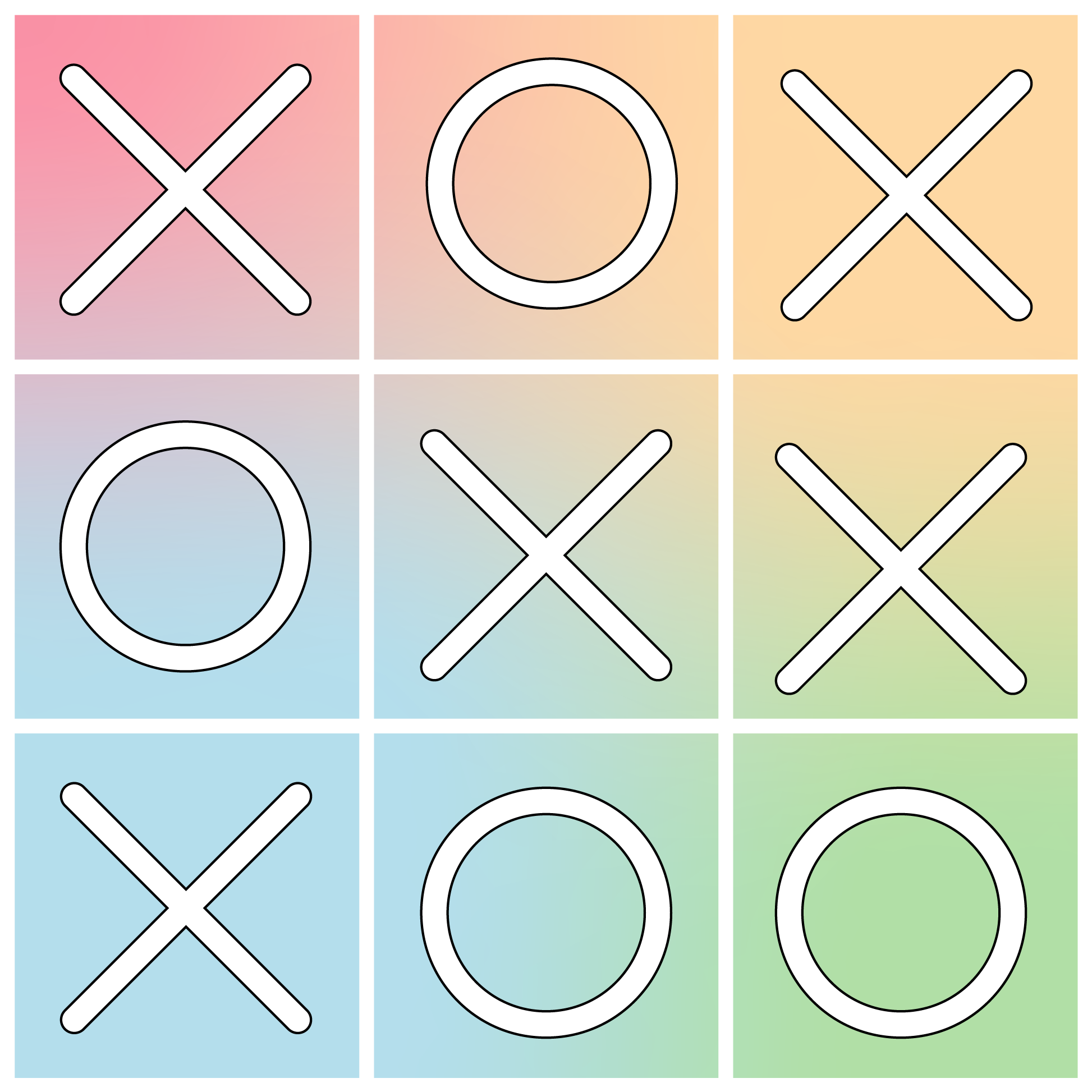 Tic-Tac-Toe Play game vinyl rug - TenStickers