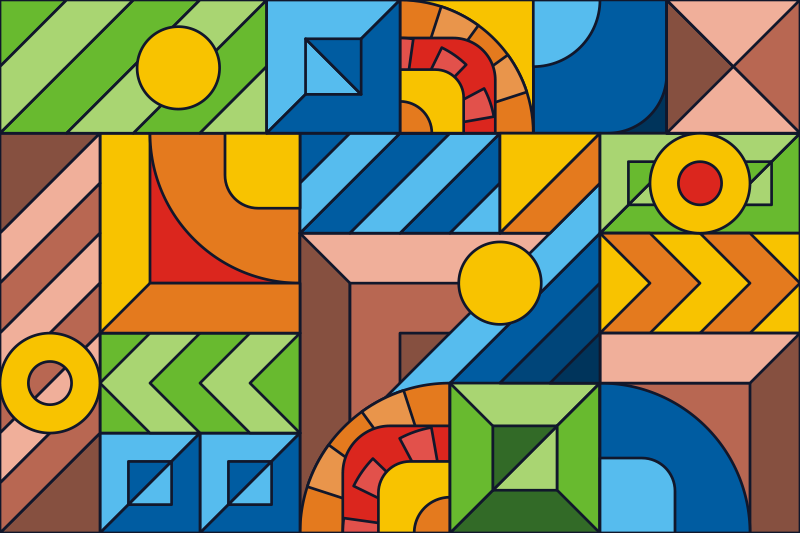 Amazing colored abstract mosaic vinyl rug - TenStickers