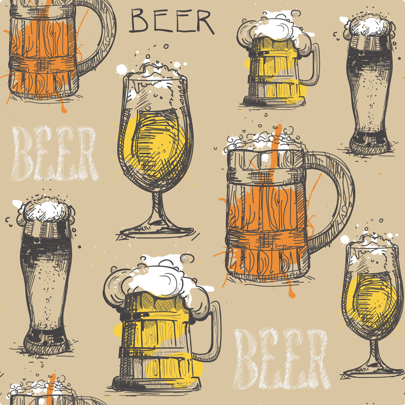 Beverage Illustrations custom rug - TenStickers