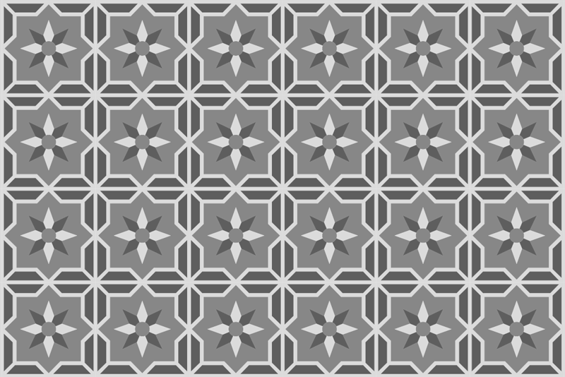 Geometric Pattern Symmetry tile vinyl rug - TenStickers
