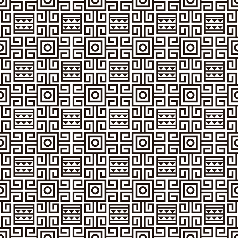 Stunning black and white ethnic vinyl rugs - TenStickers