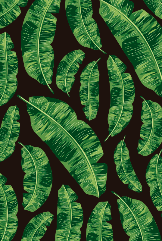 Nature vinyl rug green leaf design - TenStickers