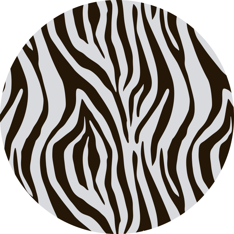 Spectacular round zebra animal print vinyl rug - TenStickers