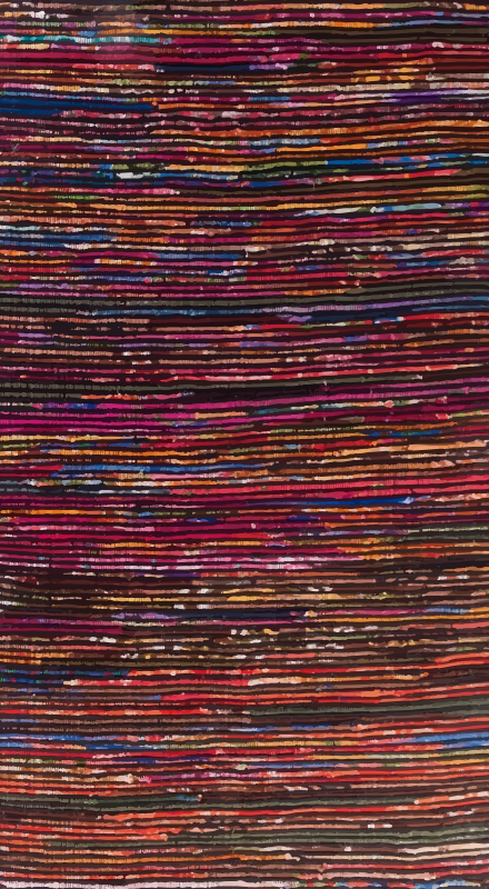 Multicolored Stripes striped vinyl rug - TenStickers