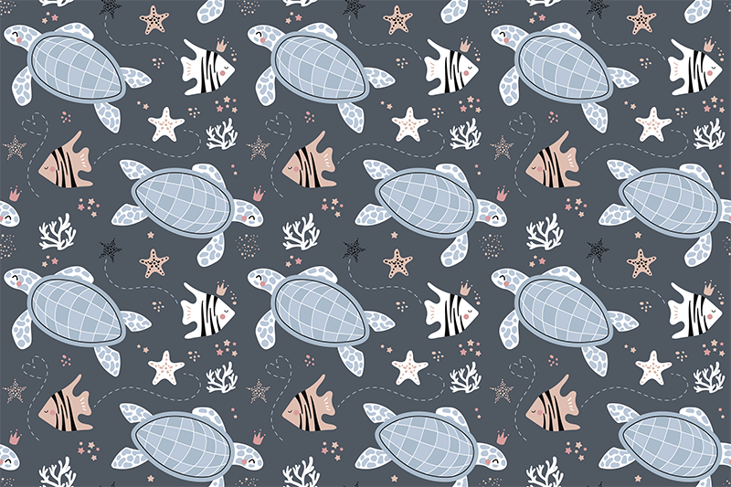 Seafaring Creatures kids vinyl rug - TenStickers