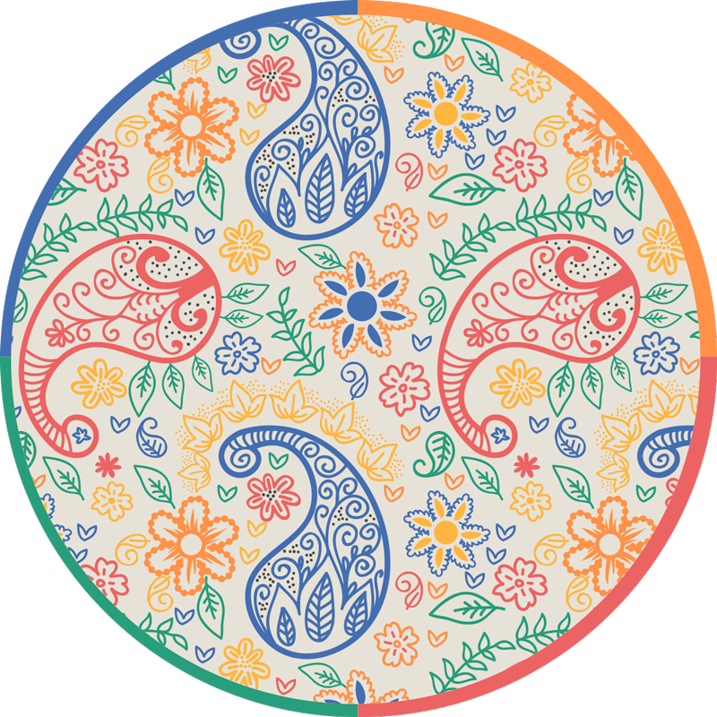 Floral Paisley Motifs floral vinyl rug - TenStickers
