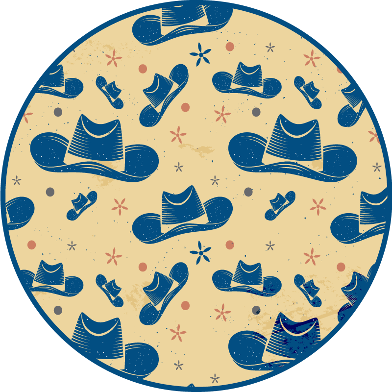 Cowboy hat kids vinyl rug - TenStickers