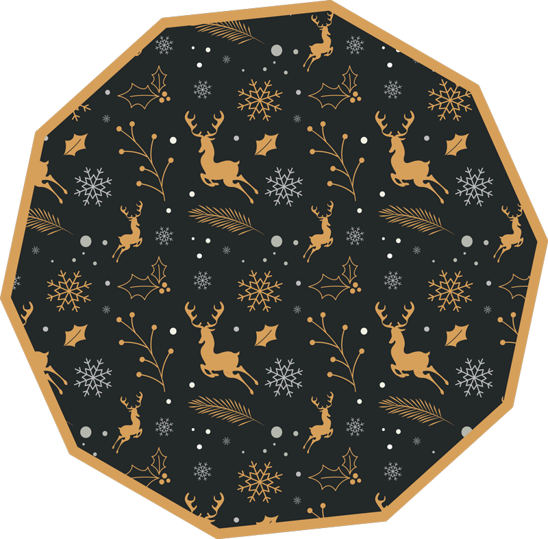 Festive Reindeer Christmas vinyl rug - TenStickers
