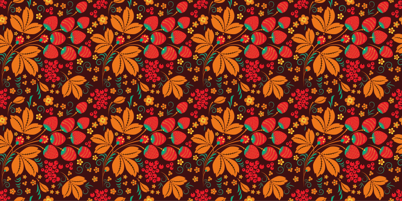 Autumnal Floral Patterns floral vinyl rug - TenStickers