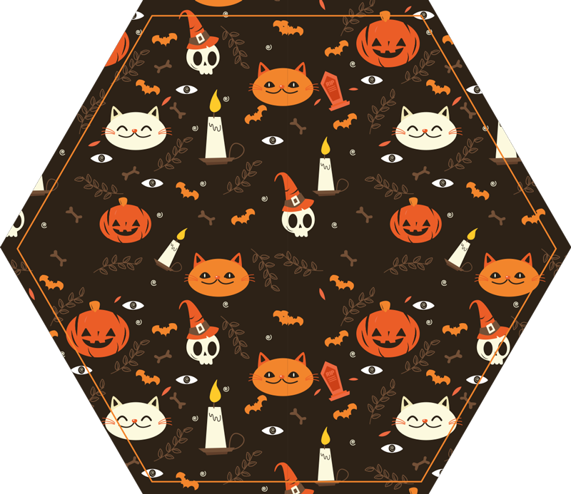 Festive Halloween Pattern halloween vinyl rug - TenStickers
