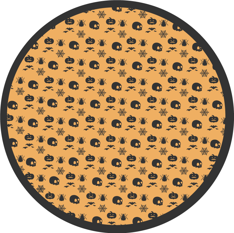 Spooky Circular Pattern halloween vinyl rug - TenStickers